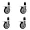 Service Caster 5'' Black Poly Swivel 1-3/4'' Expanding Stem Caster Set Total Lock Brake, 4PK SCC-EXTTL20S514-PPUB-BLK-134-4 - alternate 1